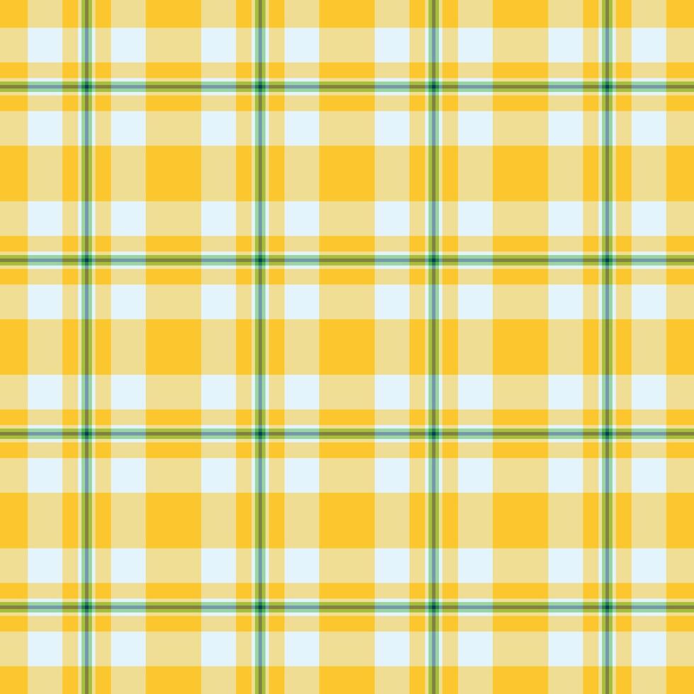 Warm texture vector tartan, mesh check seamless plaid. Day background fabric pattern textile in yellow and light colors.