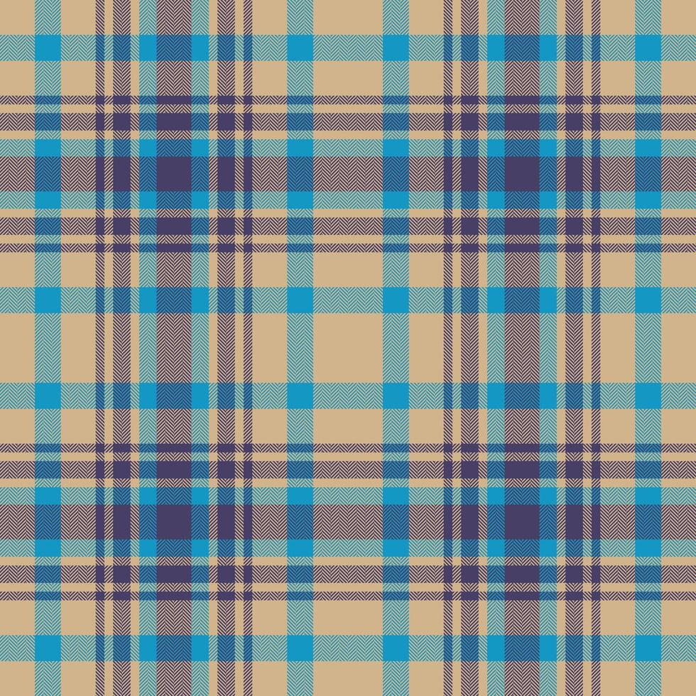 Plaid seamless pattern in blue. Check fabric texture. Vector textile print.