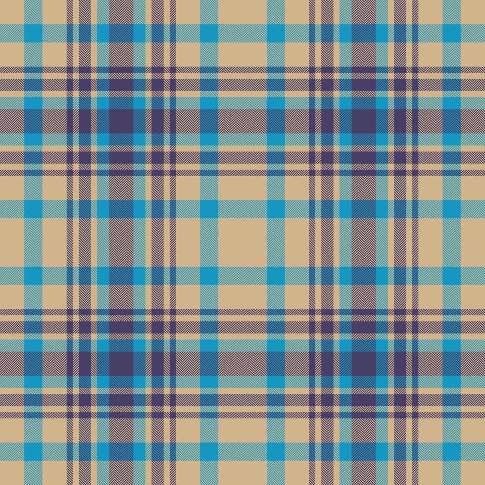 Plaid seamless pattern in blue. Check fabric texture. Vector textile print.