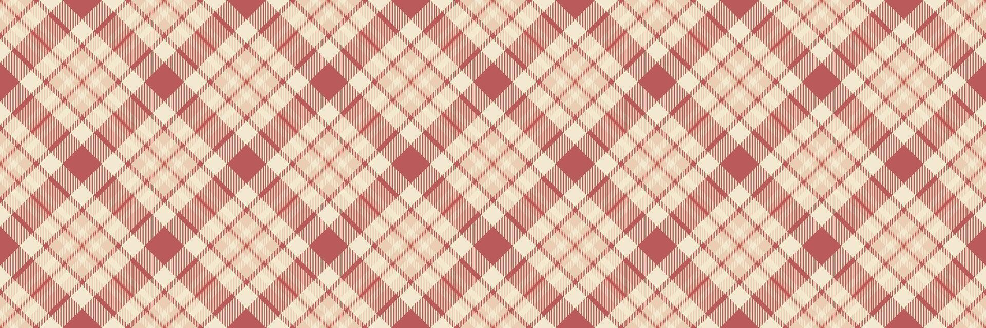 Regular seamless pattern fabric, folk vector tartan texture. Retro textile background plaid check in light and red colors.