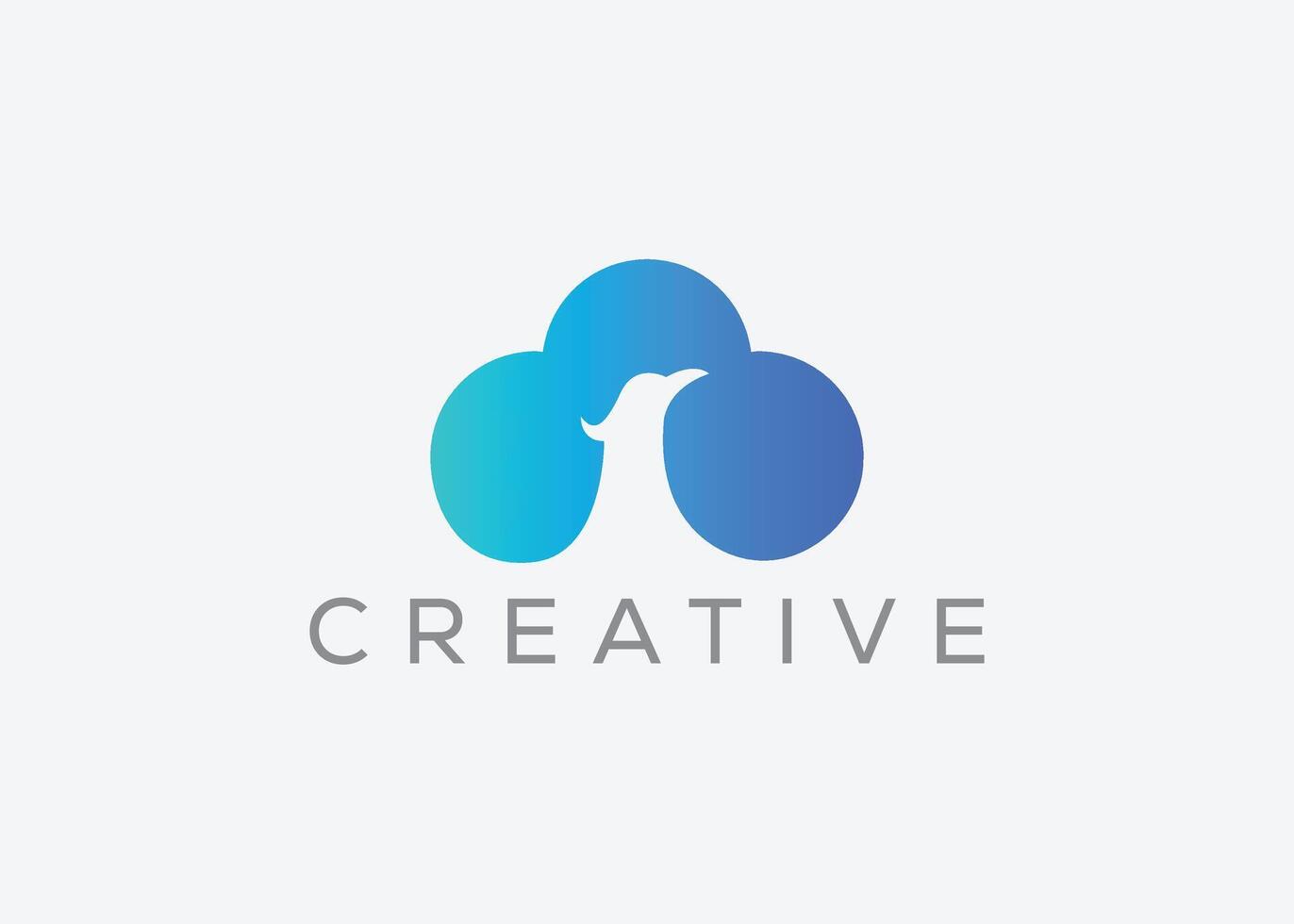 Creative and minimal Cloud bird vector logo design template. Dove Flying and cloud logo. Cloud Pigeon vector