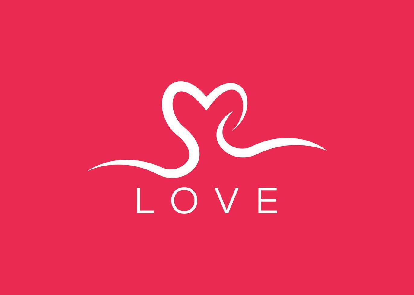 Minimalist Love logo design vector template. Creative red Heart shape logo