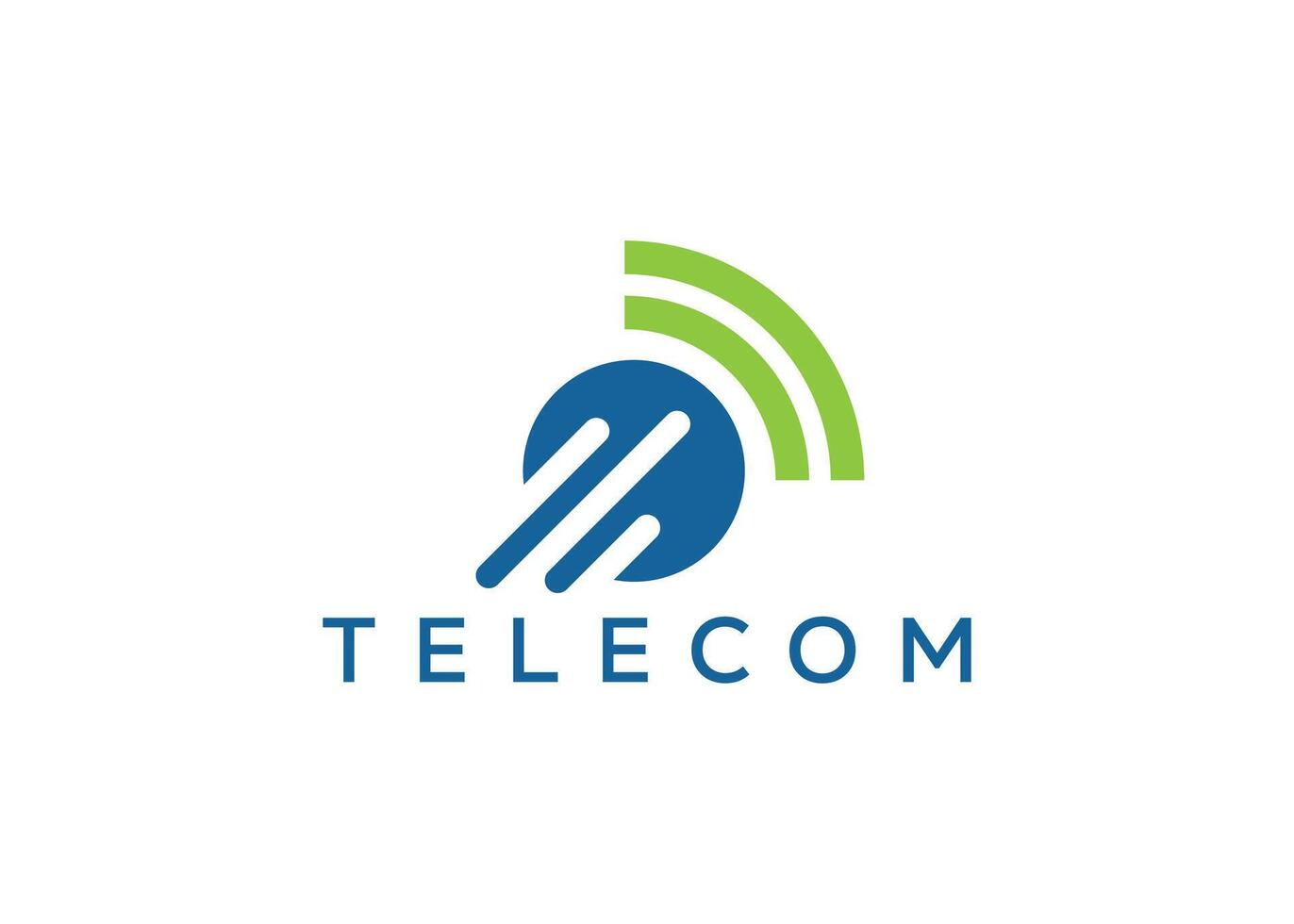Minimalist dynamic telecom logo design vector template. Modern telecommunication logo