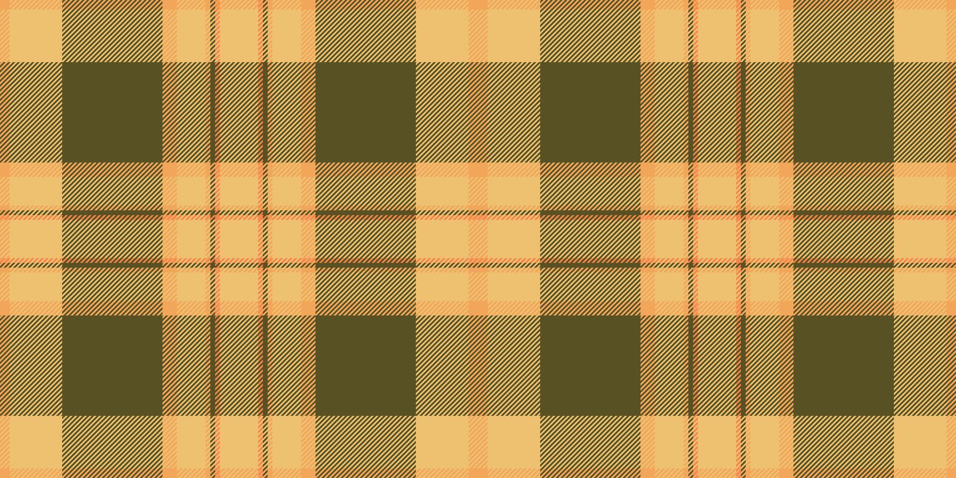 Popular tartan texture vector, rough textile seamless check. Handkerchief plaid fabric pattern background in amber and yellow colors. vector