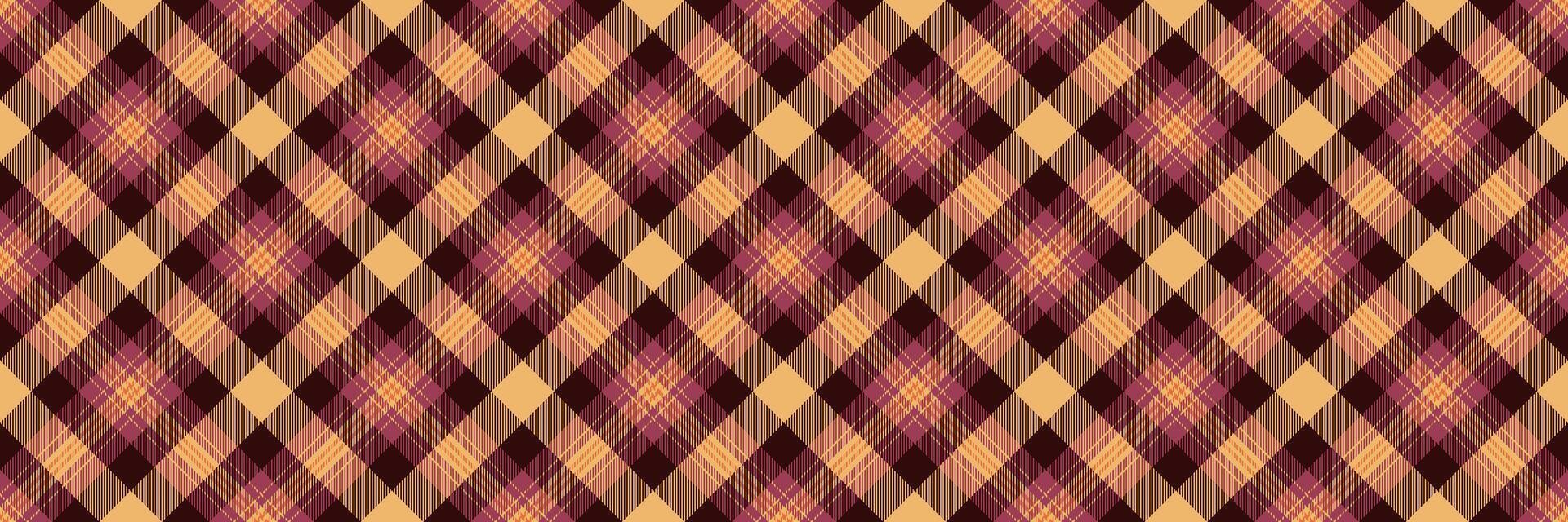 Decorating vector fabric textile, sheet check pattern plaid. Mother seamless background texture tartan in orange and dark colors.