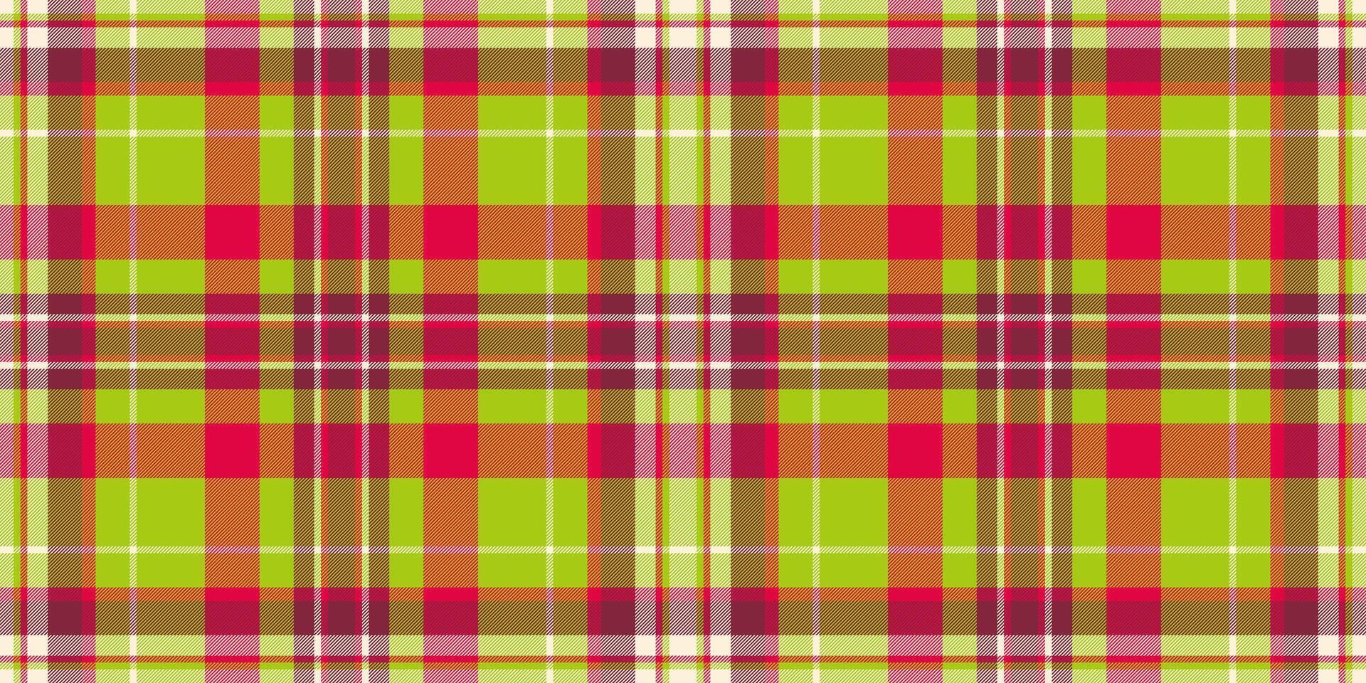 Birthday plaid vector seamless, indian pattern texture tartan. Advertising textile fabric background check in red and lime colors.