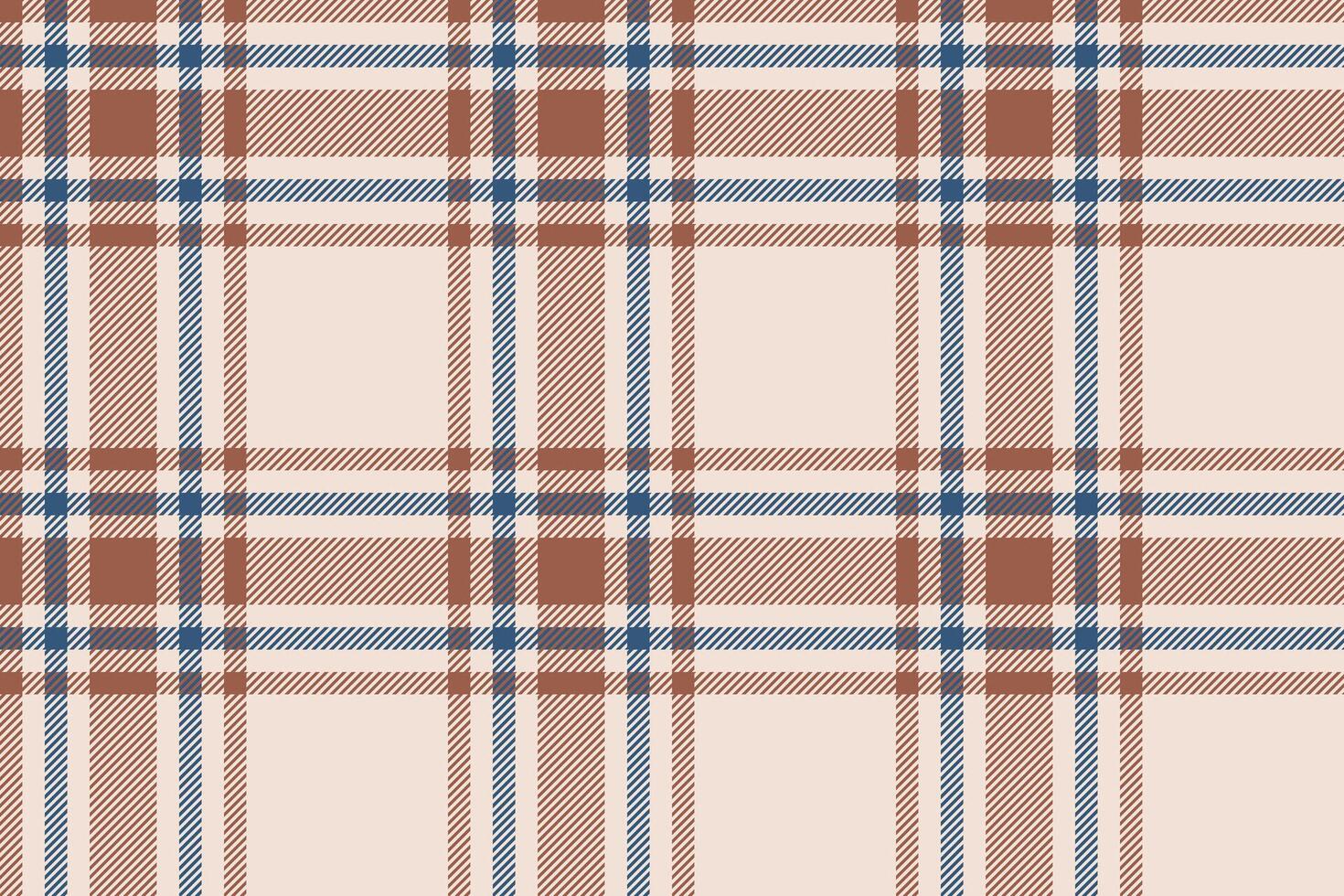 Plaid background, check seamless pattern in beige. Vector fabric texture for textile print, wrapping paper, gift card or wallpaper.