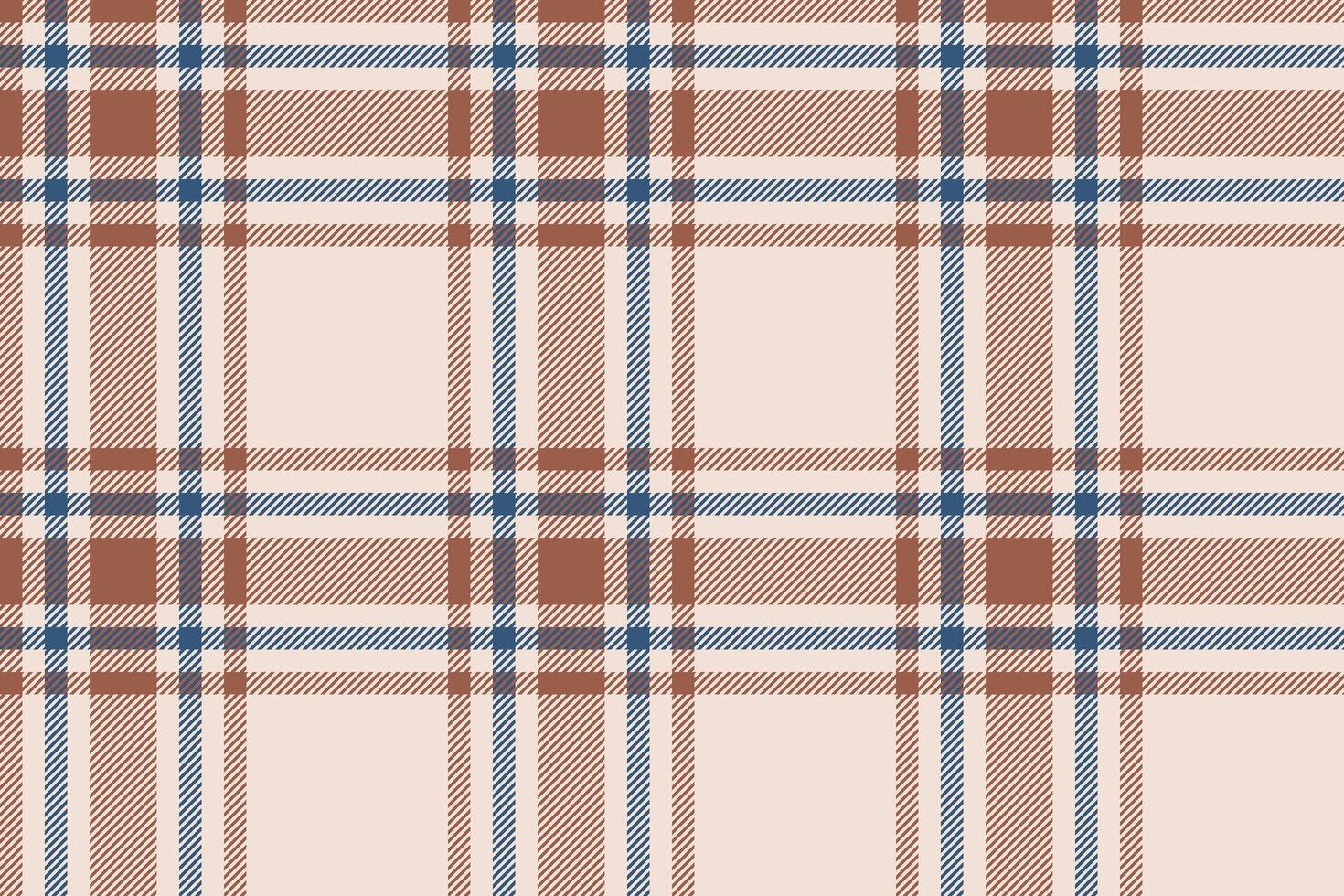 Plaid background, check seamless pattern in beige. Vector fabric texture for textile print, wrapping paper, gift card or wallpaper.