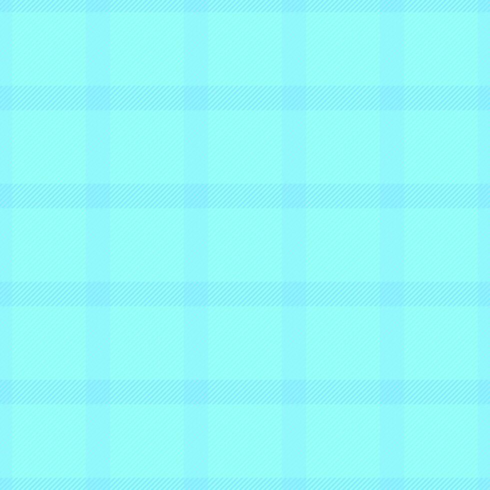 Tailor fabric vector background, trend pattern texture seamless. String check textile plaid tartan in teal and cyan colors.