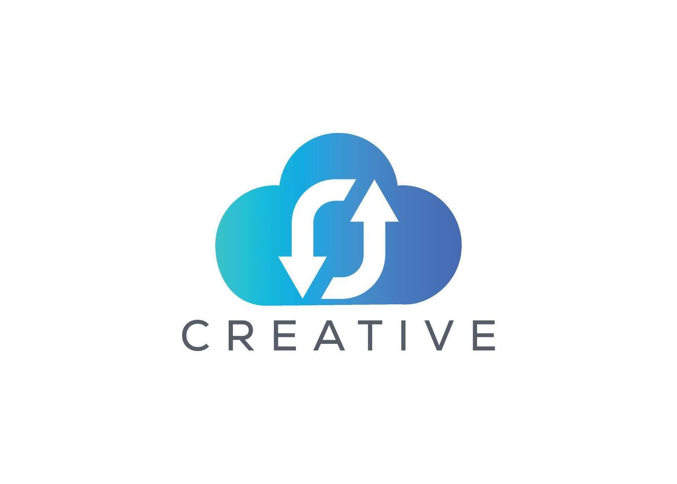 Creative and minimal Abstract Cloud swap Arrow logo vector template. Abstract modern Cloud with swap arrow logo