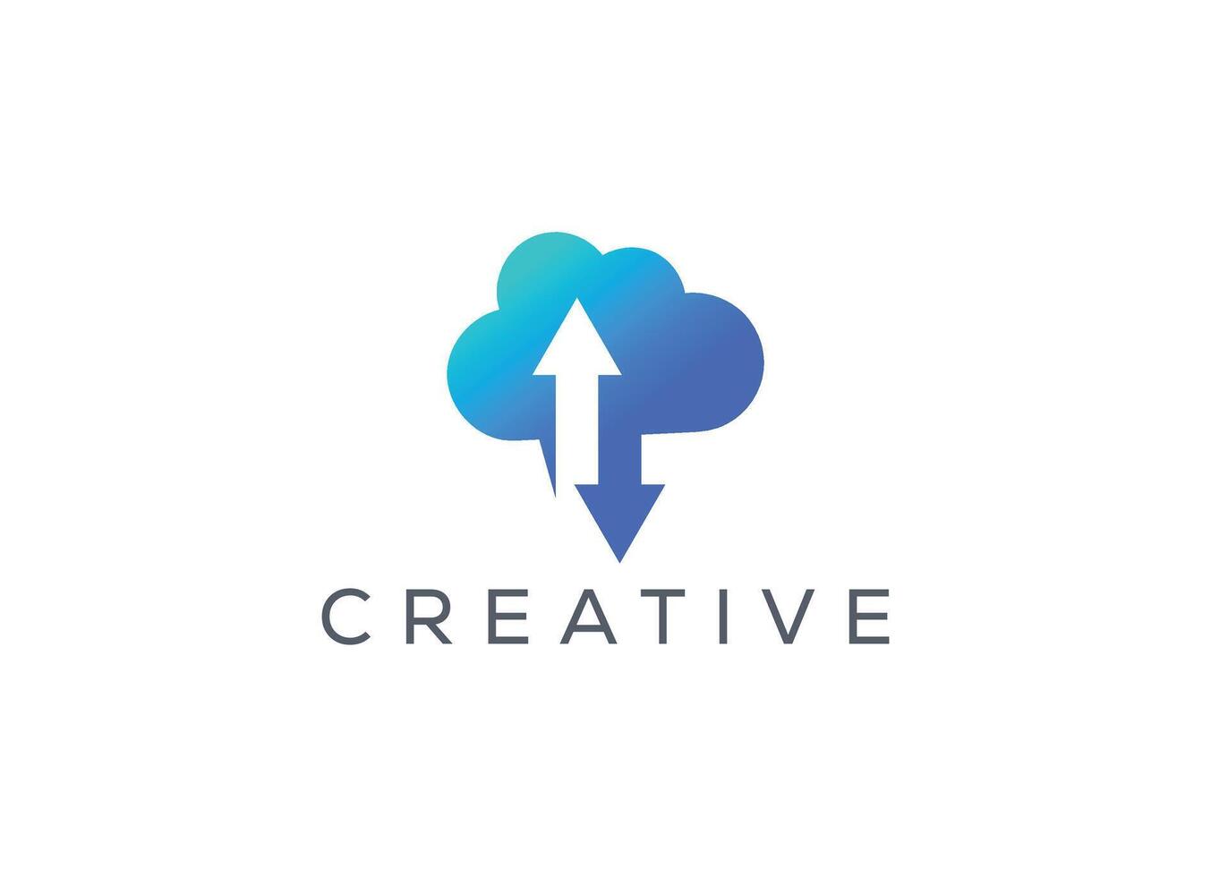 Creative and minimal Abstract Cloud swap Arrow logo vector template. Abstract modern Cloud with swap arrow logo
