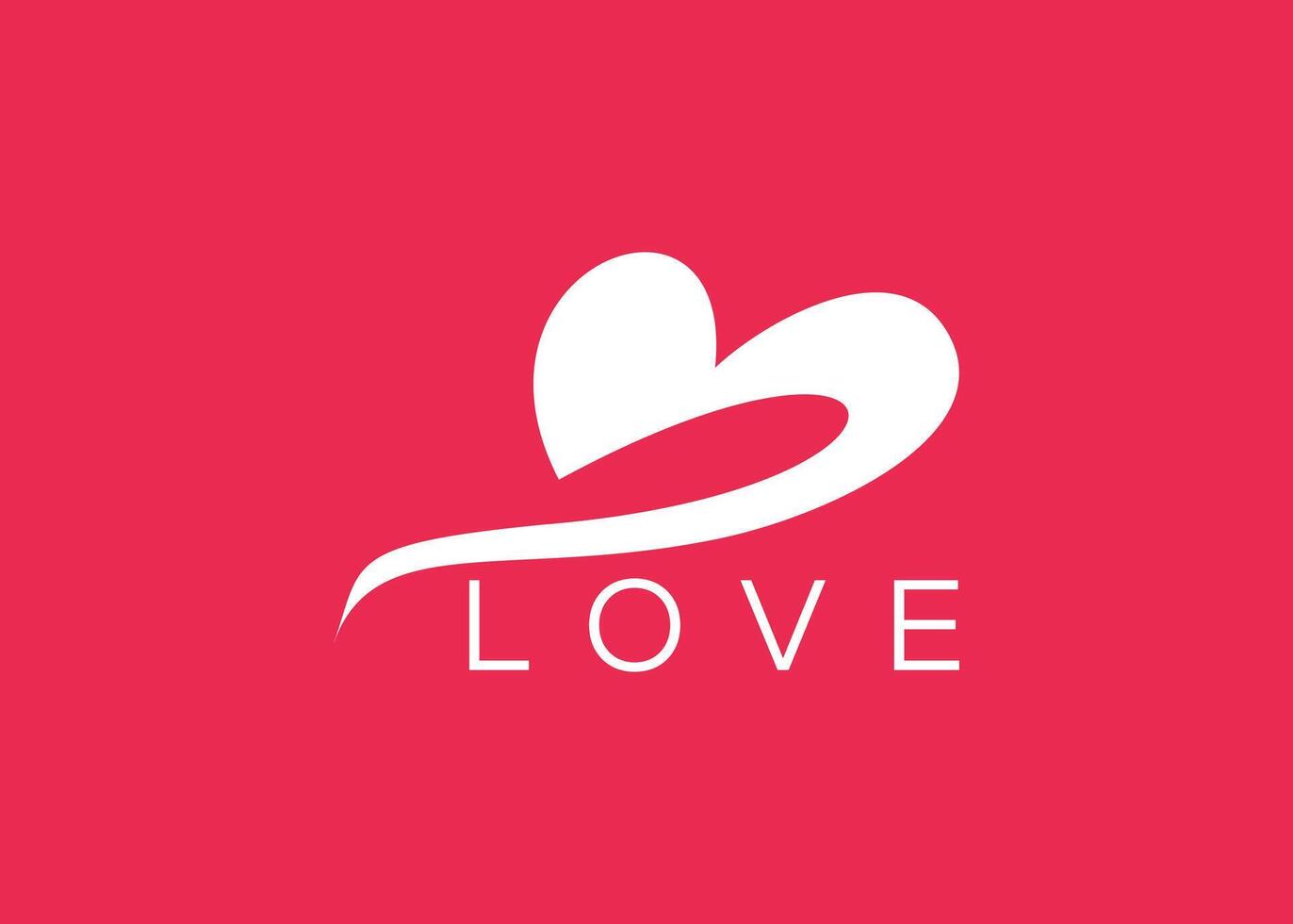 Minimalist Love logo design vector template. Creative red Heart shape logo