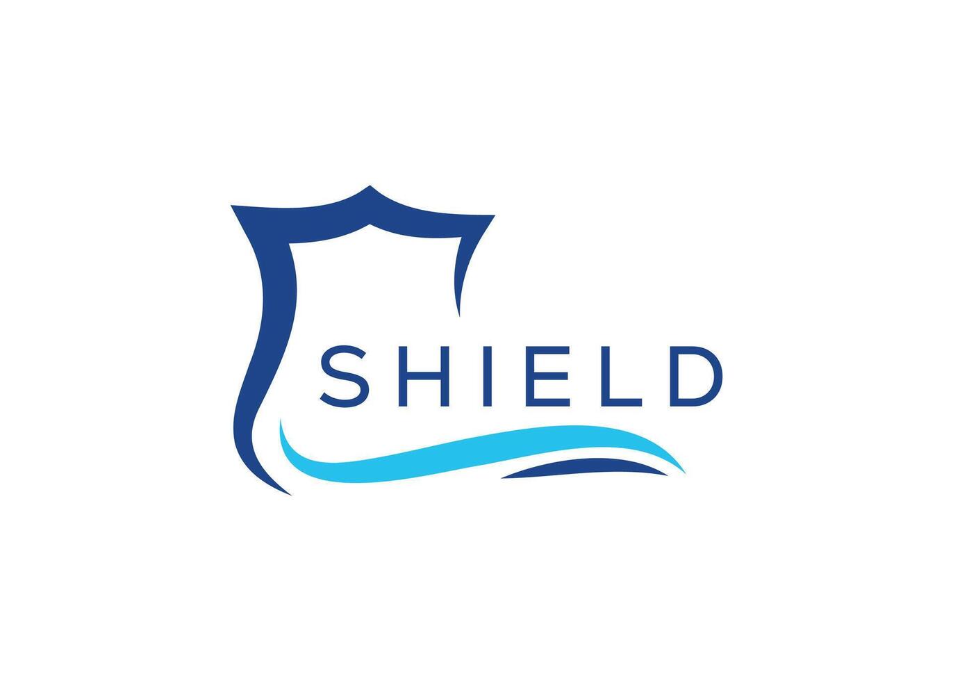 Minimalist Shield mark logo design vector template. Guard mark vector