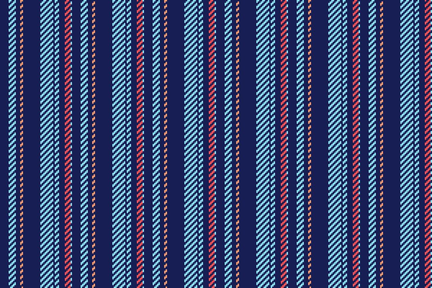 aislamiento raya textil líneas, creación vector sin costura tela. lanzar textura vertical modelo antecedentes en azul y cian colores.