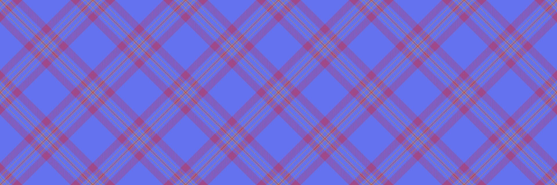 Effect tartan textile background, direct seamless plaid fabric. Checkered texture vector check pattern in blue and pink colors.