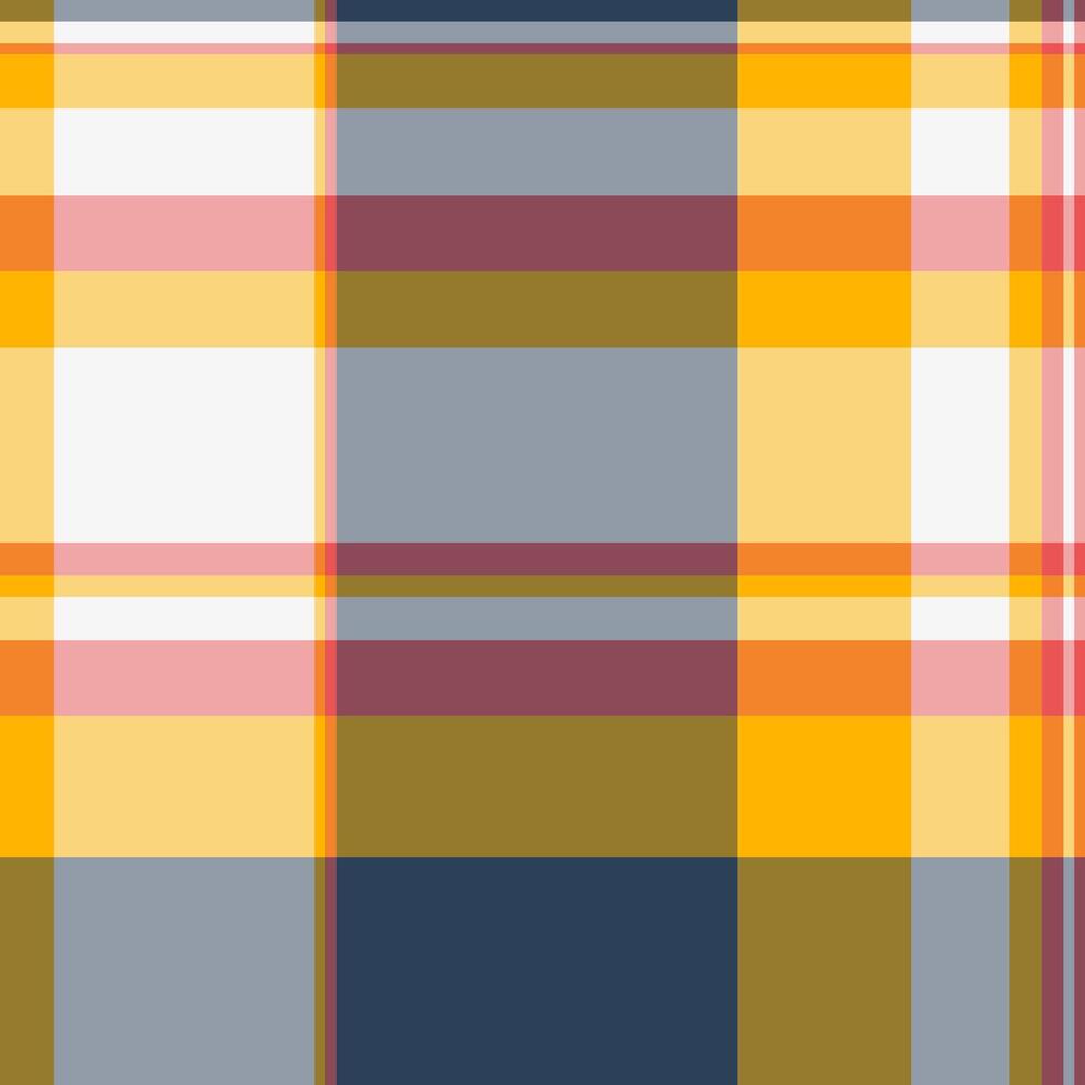Quality texture plaid seamless, hat textile tartan fabric. Real background check pattern vector in amber and red colors.
