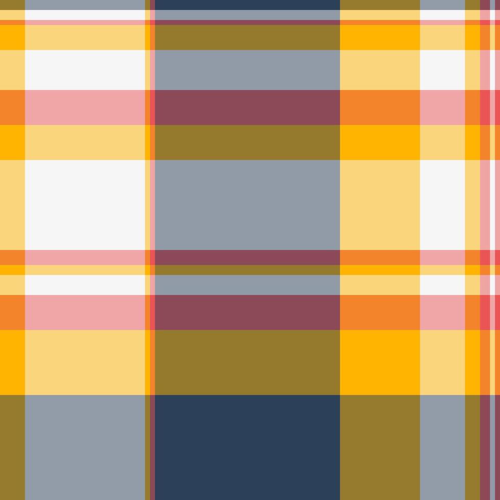 Quality texture plaid seamless, hat textile tartan fabric. Real background check pattern vector in amber and red colors.