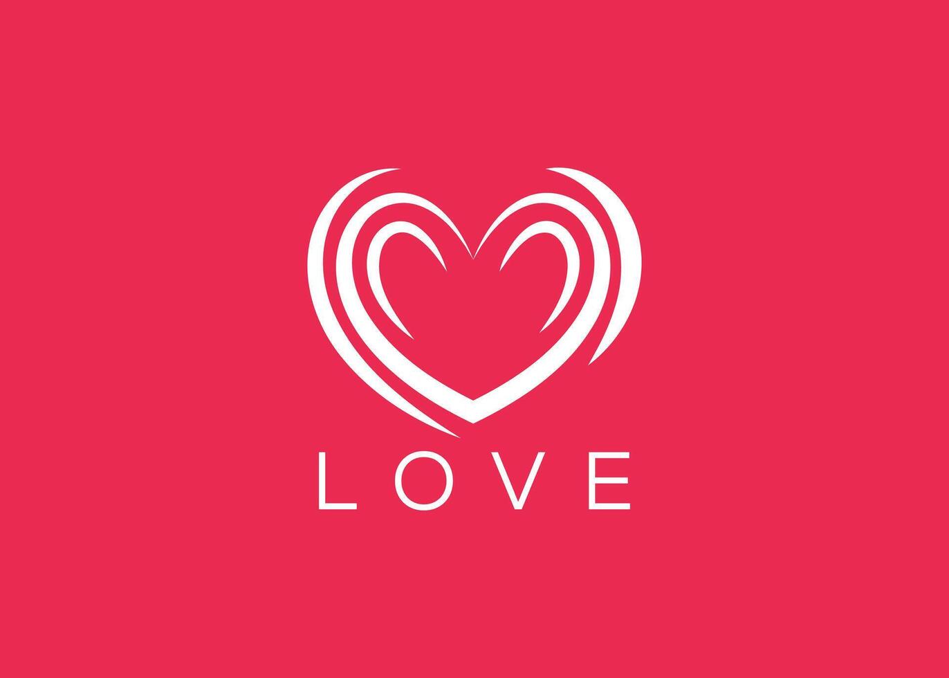 Minimalist Love logo design vector template. Creative red Heart shape logo