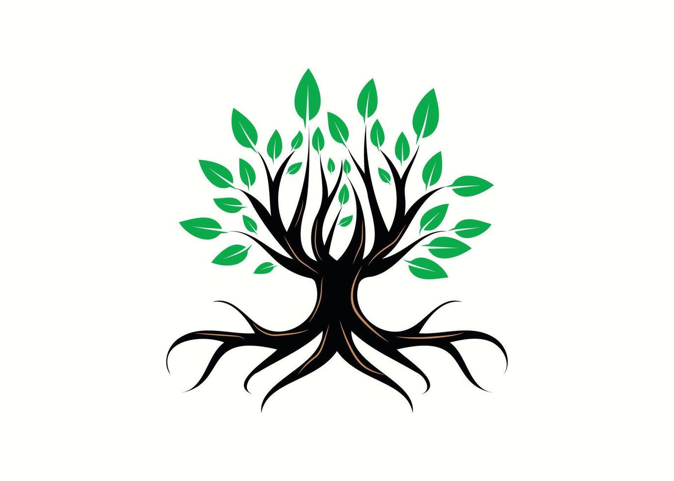 Creative and minimal abstract Tree logo vector template. Eco green tree logo. Nature tree vector illustration