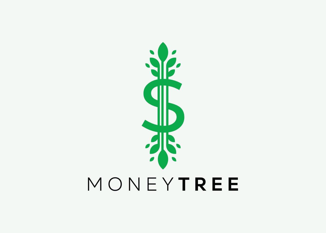 minimalista dinero árbol logo diseño vector modelo. dinero crecer inversión para negocio Finanzas logo. dinero inversión logo