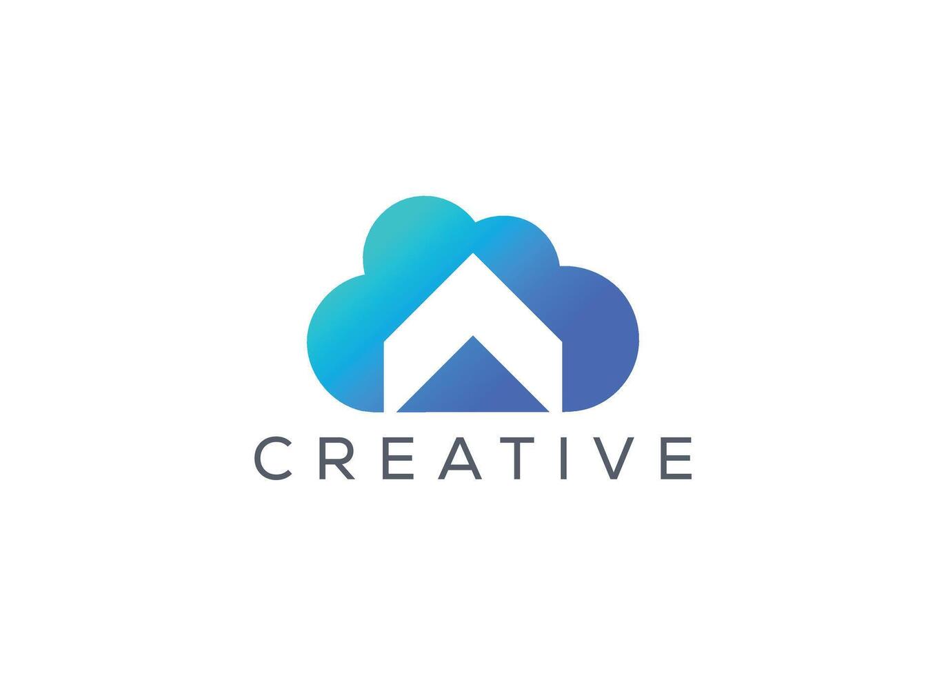 Creative and minimal Abstract Cloud Arrow logo vector template. Abstract modern Cloud with arrow logo. cloud upload arrow
