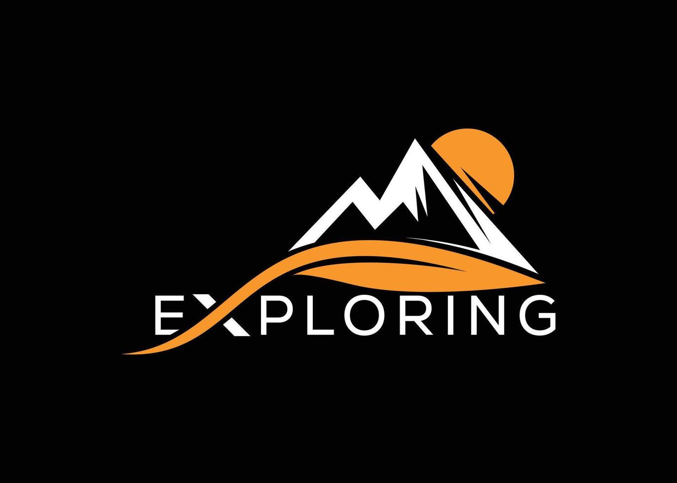 Exploring minimal Mountain logo design vector template. Hill vector logo