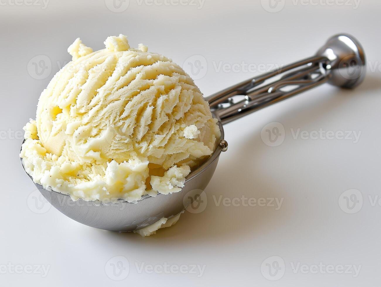 AI generated Cold Surprise, Mashed Potato Disguised as Ice Cream, April Fool's Humor photo