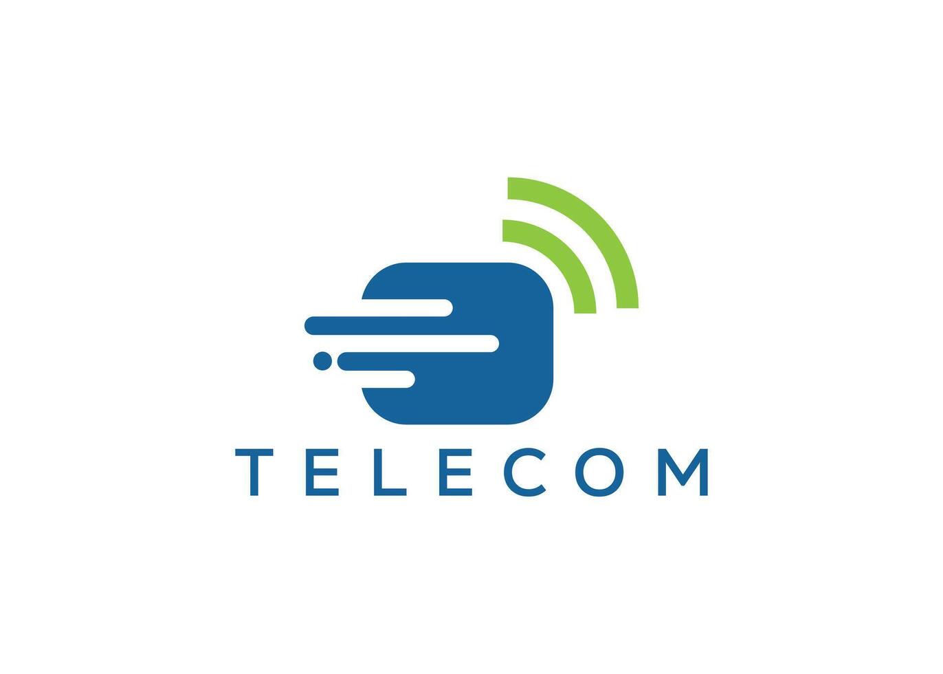 Minimalist dynamic telecom logo design vector template. Modern telecommunication logo