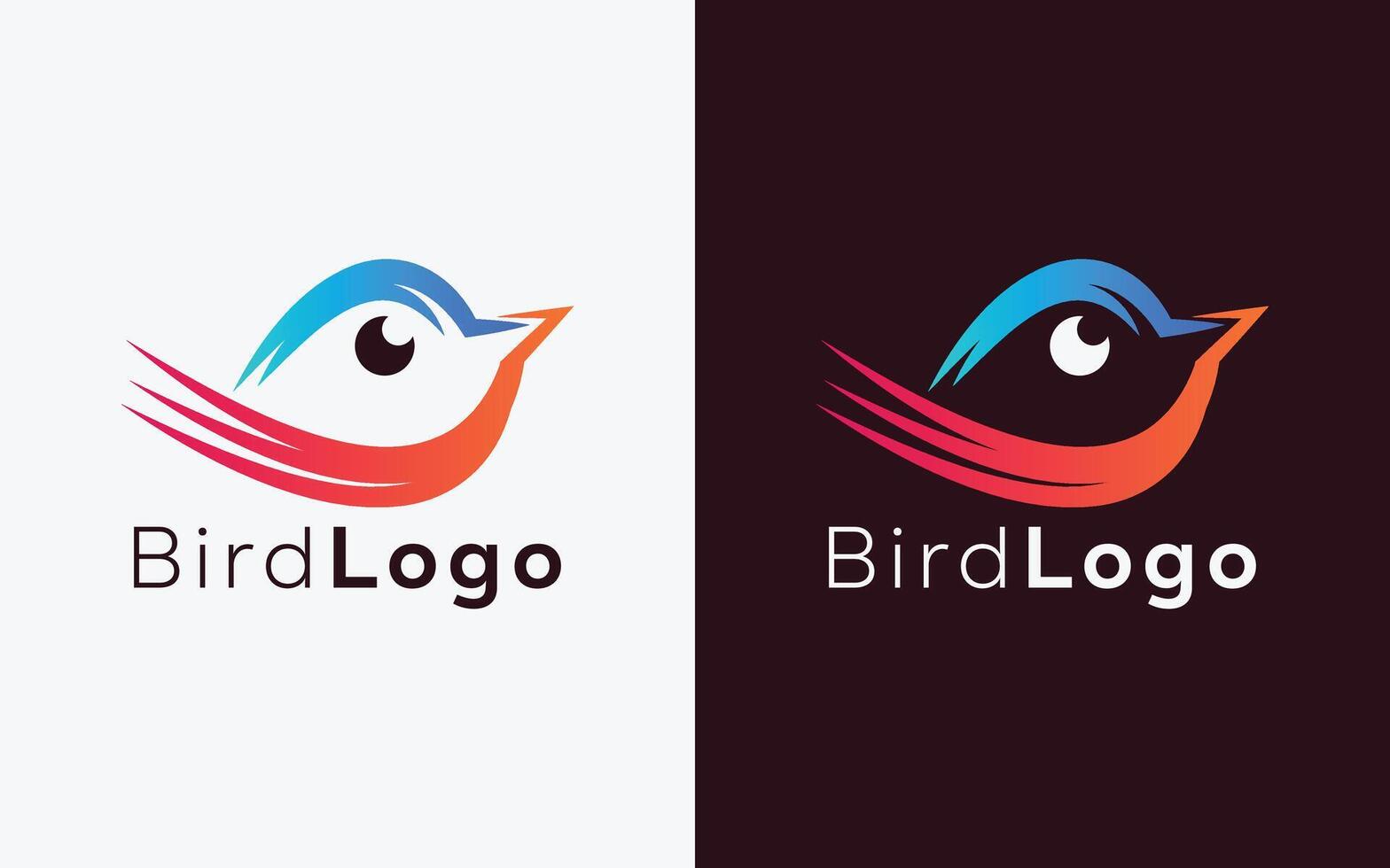 Minimalist Cute Bird vector logo. Modern colorful Bird vector logo. abstract colorful hummingbird logo