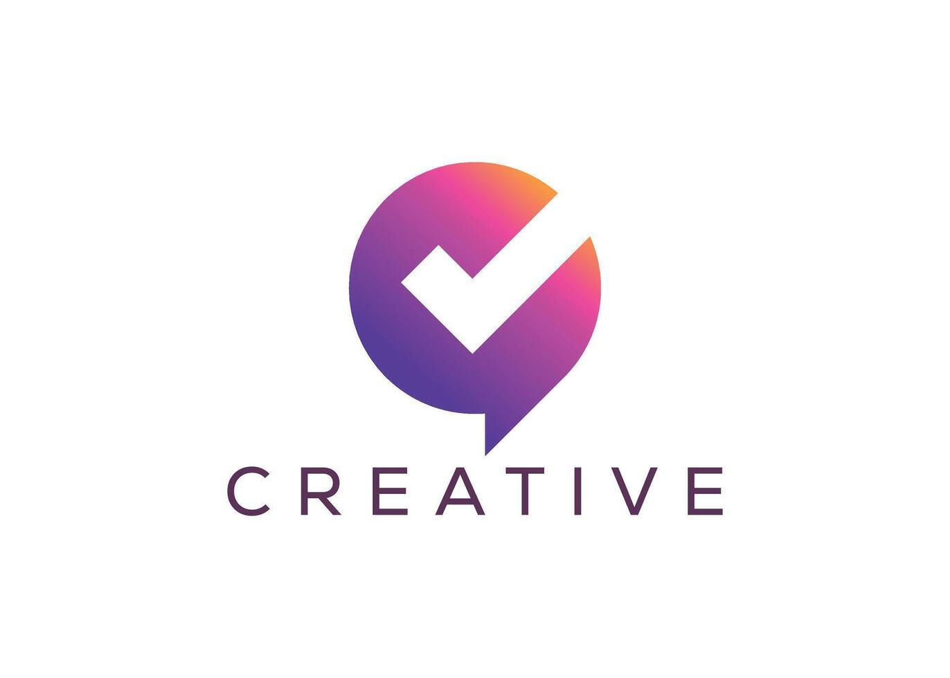 Minimalist check mark chat logo design vector template. Creative modern chat logo