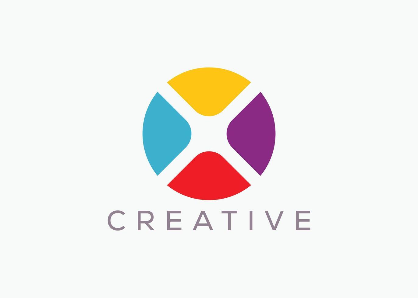 Creative and minimal circle logo vector template. Abstract circle logo