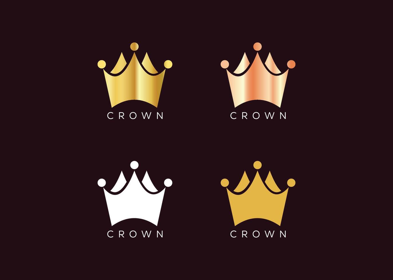 minimalista oro corona logo diseño vector modelo. lujo reyes corona logo diseño