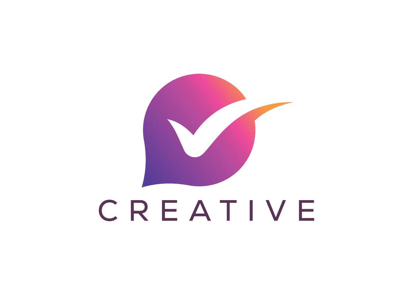 minimalista cheque marca charla logo diseño vector modelo. creativo moderno charla logo