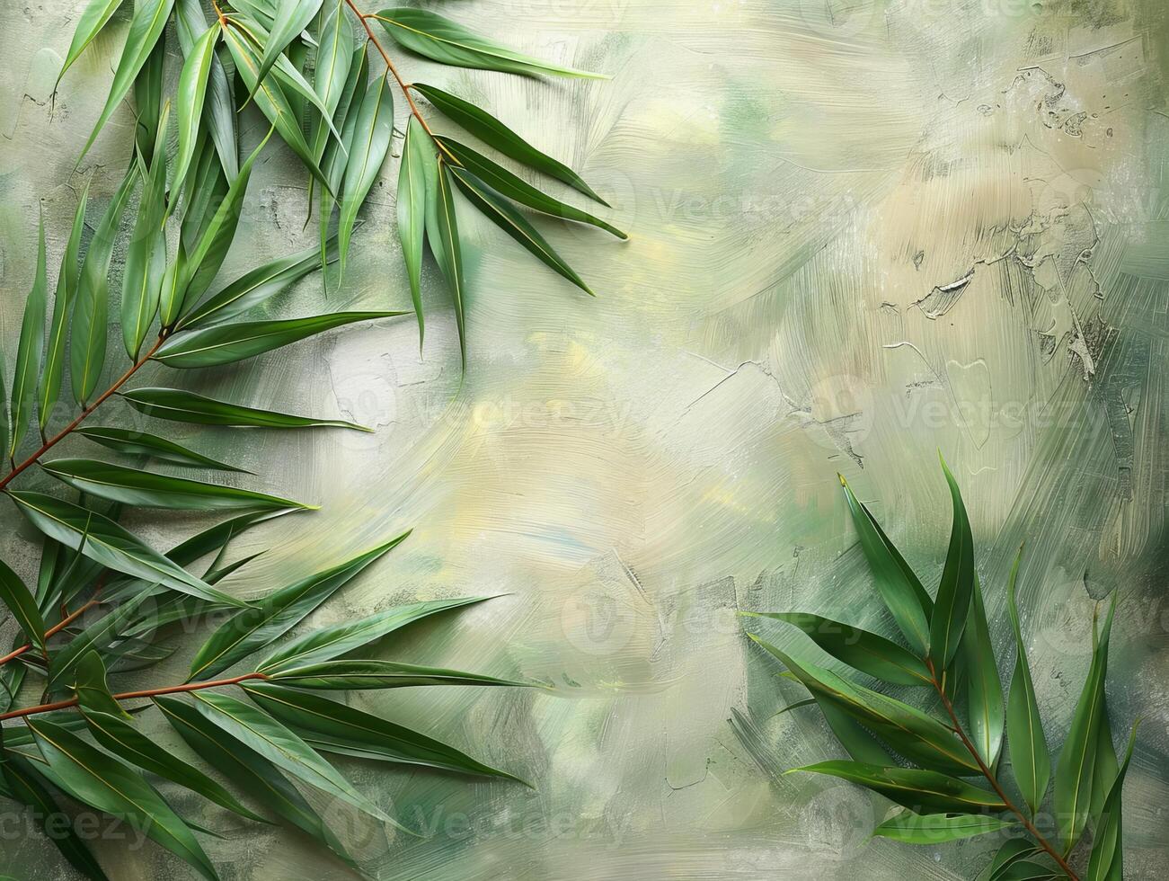 AI generated Peaceful Start to Holy Week - Willow and Palm Scene for Palm Sunday photo