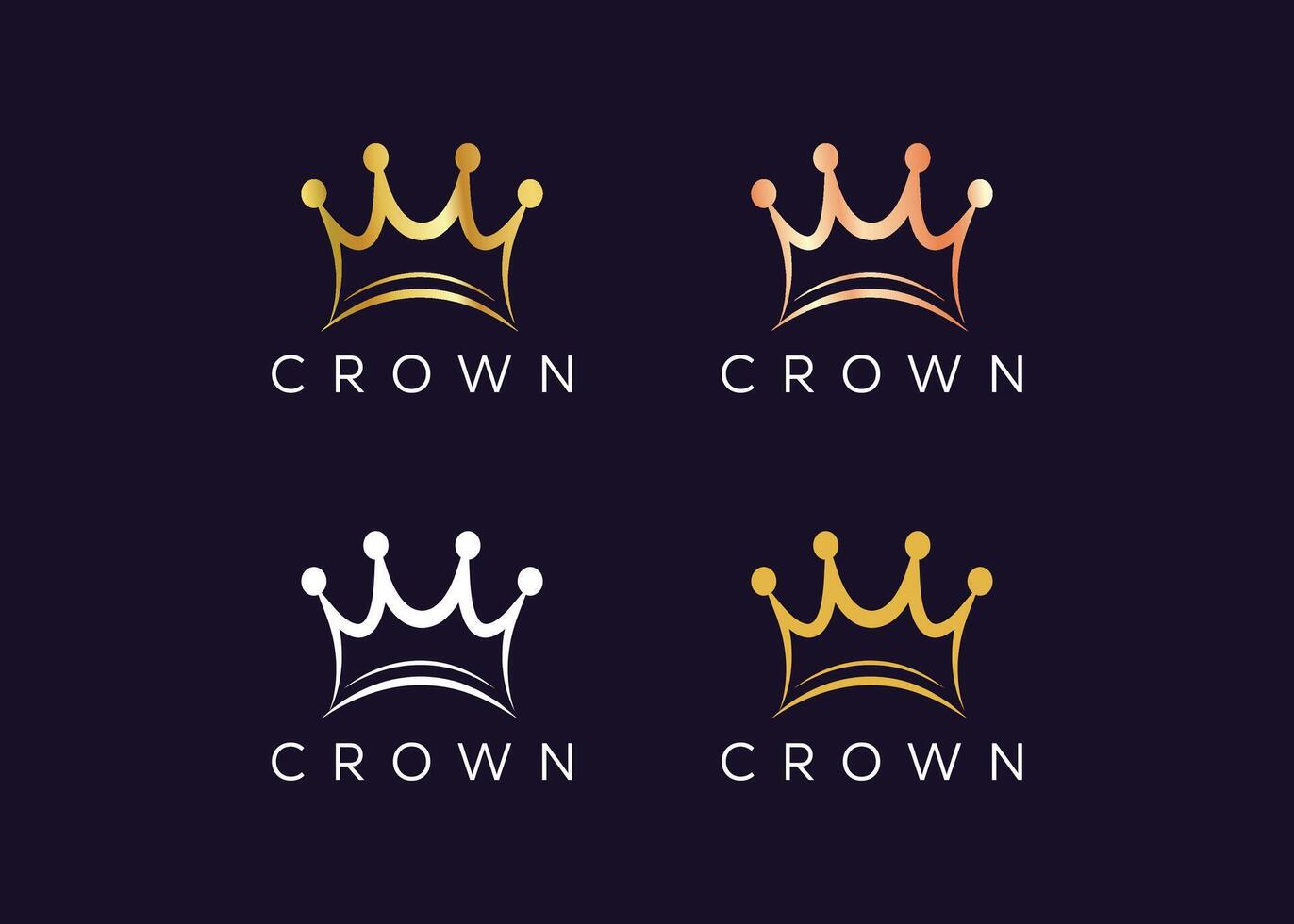 Minimalist Gold crown logo design vector template. Luxury kings crown logo design