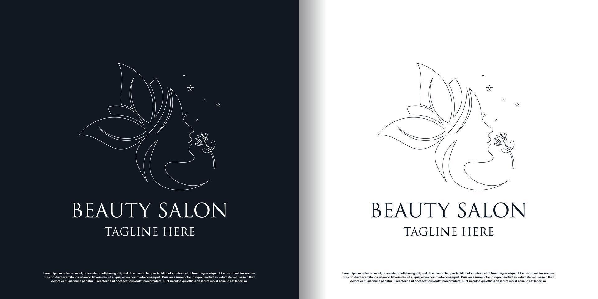 diseño de logotipo de belleza natural con vector premium de estilo único
