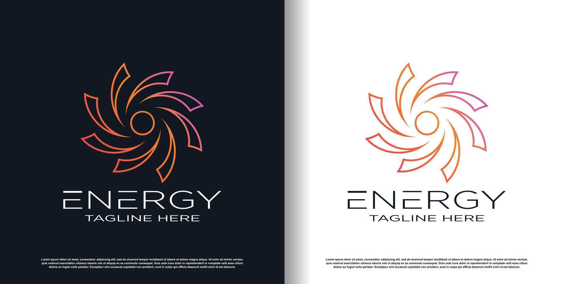 Solar energy logo design with creative concept premium vector