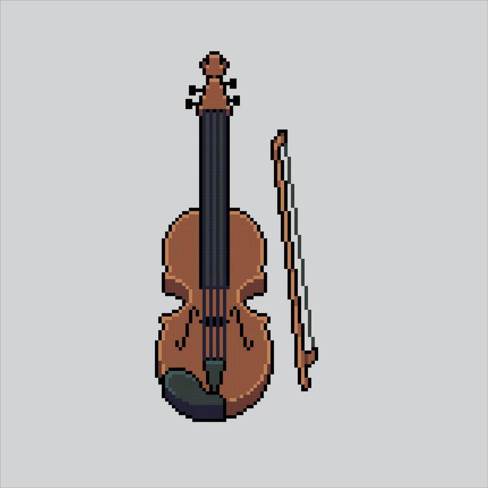 píxel Arte ilustración violín. pixelado violín. violín música instrumento. pixelado para el píxel Arte juego y icono para sitio web y vídeo juego. antiguo colegio retro vector