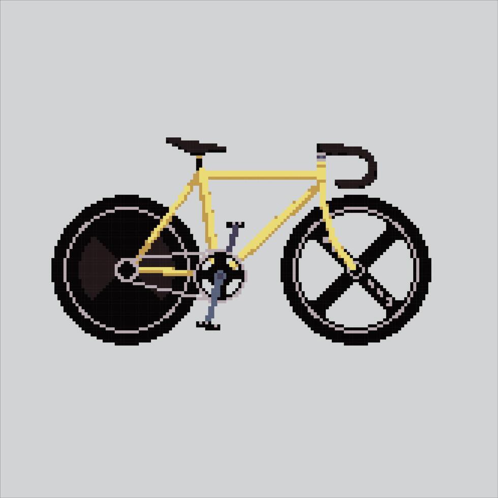píxel Arte ilustración bicicleta. pixelado bicicleta. bicicleta Deportes. pixelado para el píxel Arte juego y icono para sitio web y vídeo juego. antiguo colegio retro vector