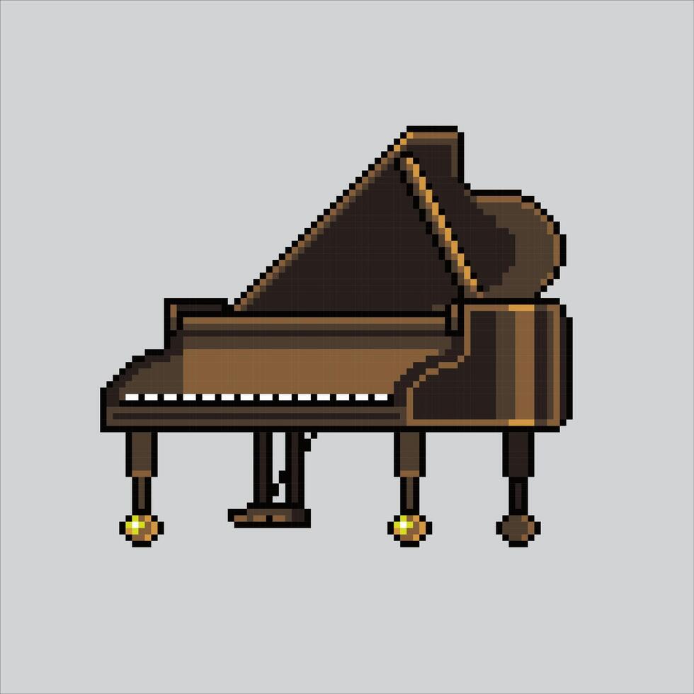 Pixel art illustration Keyboard. Pixelated piano. Keyboard piano music instrument. pixelated for the pixel art game and icon for website and video game. old school retro. vector