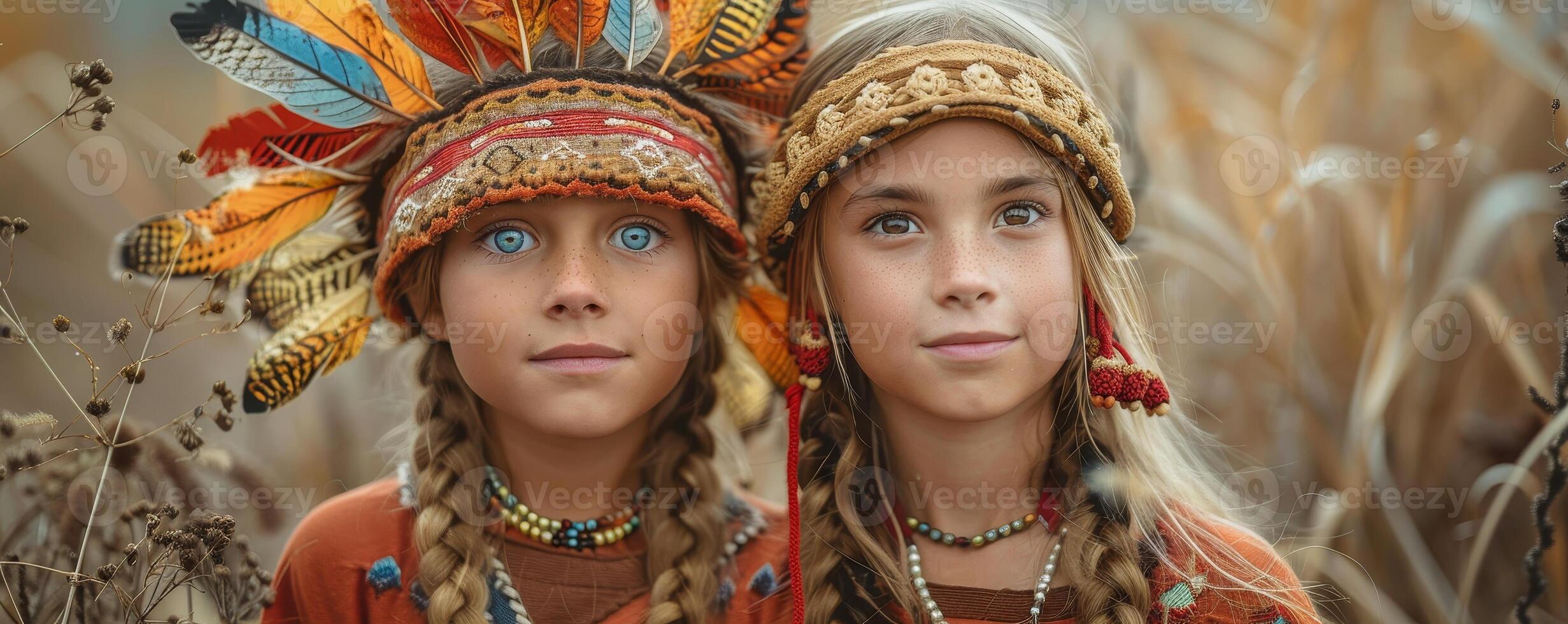 AI generated Siblings dressed in Halloween costumes, creativity and fun photo