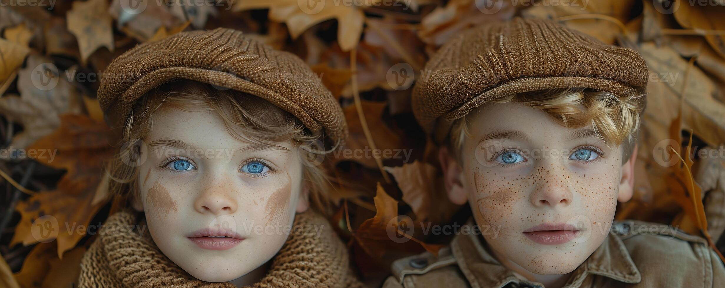 AI generated Siblings donning imaginative Halloween attire, playful spirit photo