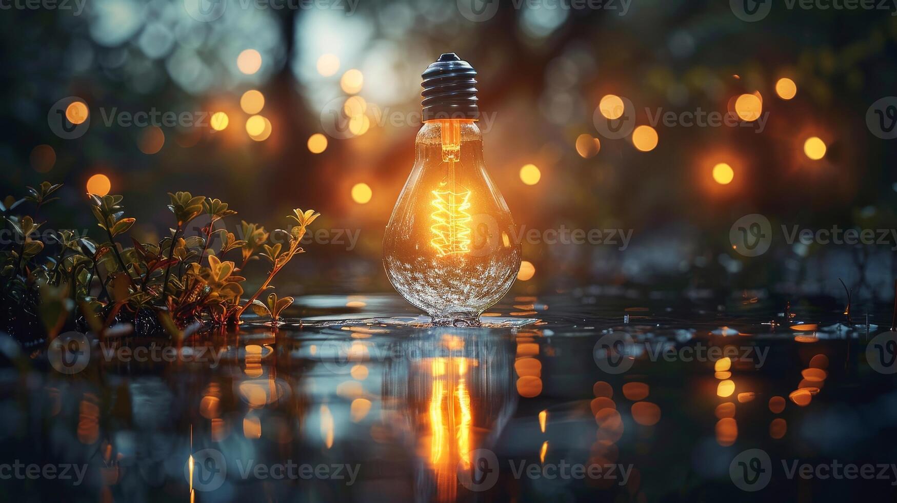 AI generated Entrepreneurs presenting a startup idea for clean water technology to investors, focusing on innovation in sustainability and global health. photo