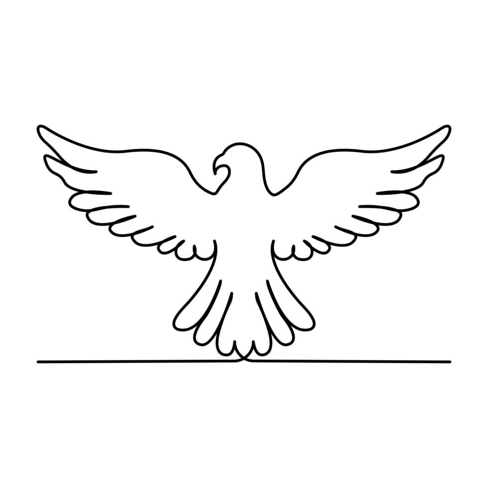 continuo uno línea Arte de águila diseño silueta.mano dibujado minimalismo estilo vector ilustración.