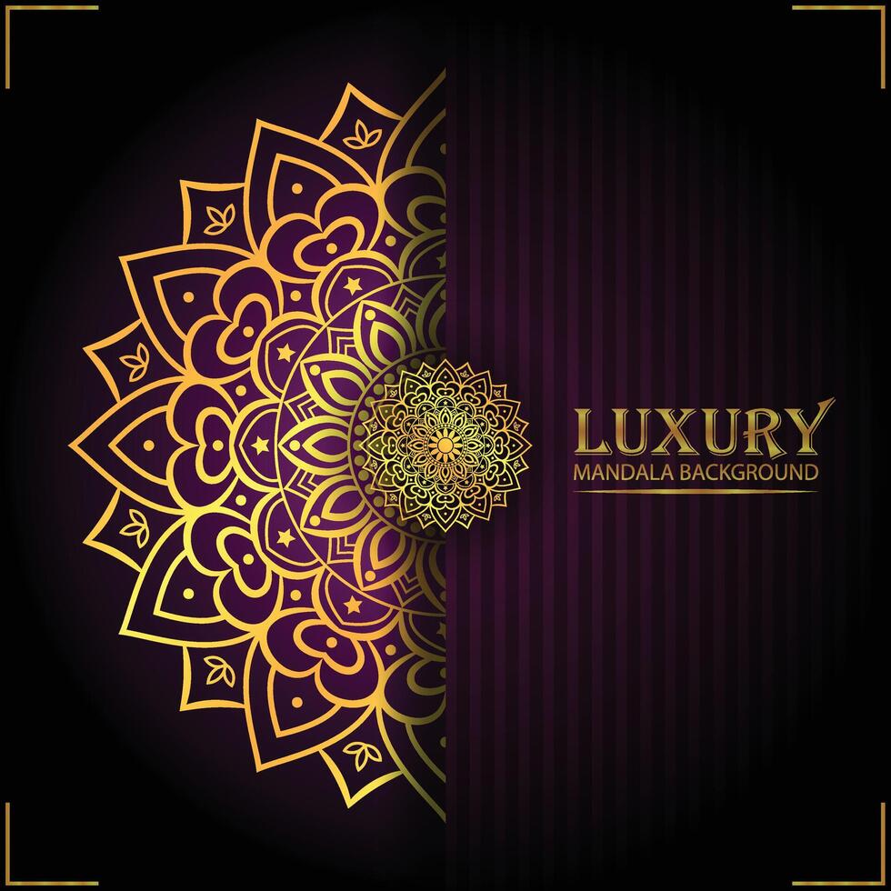 ornamental lujo mandala antecedentes con dorado arabesco modelo vector ilustración diseño.