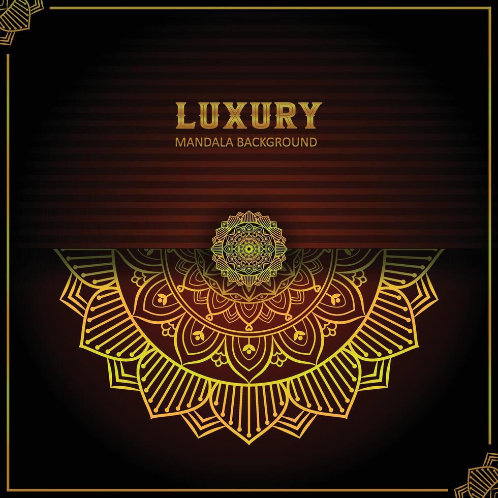 Ornamental Luxury mandala background with golden arabesque pattern vector illustration design.