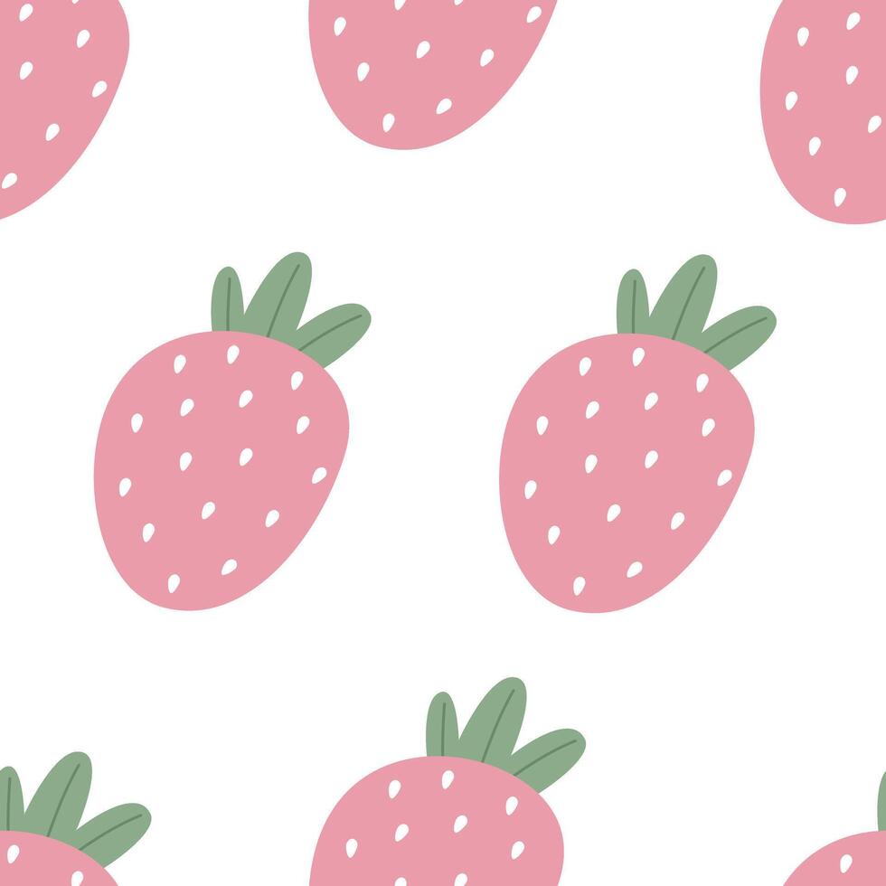Seamless pattern with cartoon strawberries. colorful vector. hand drawing, flat style. design for fabric, print, textile, wrapper vector
