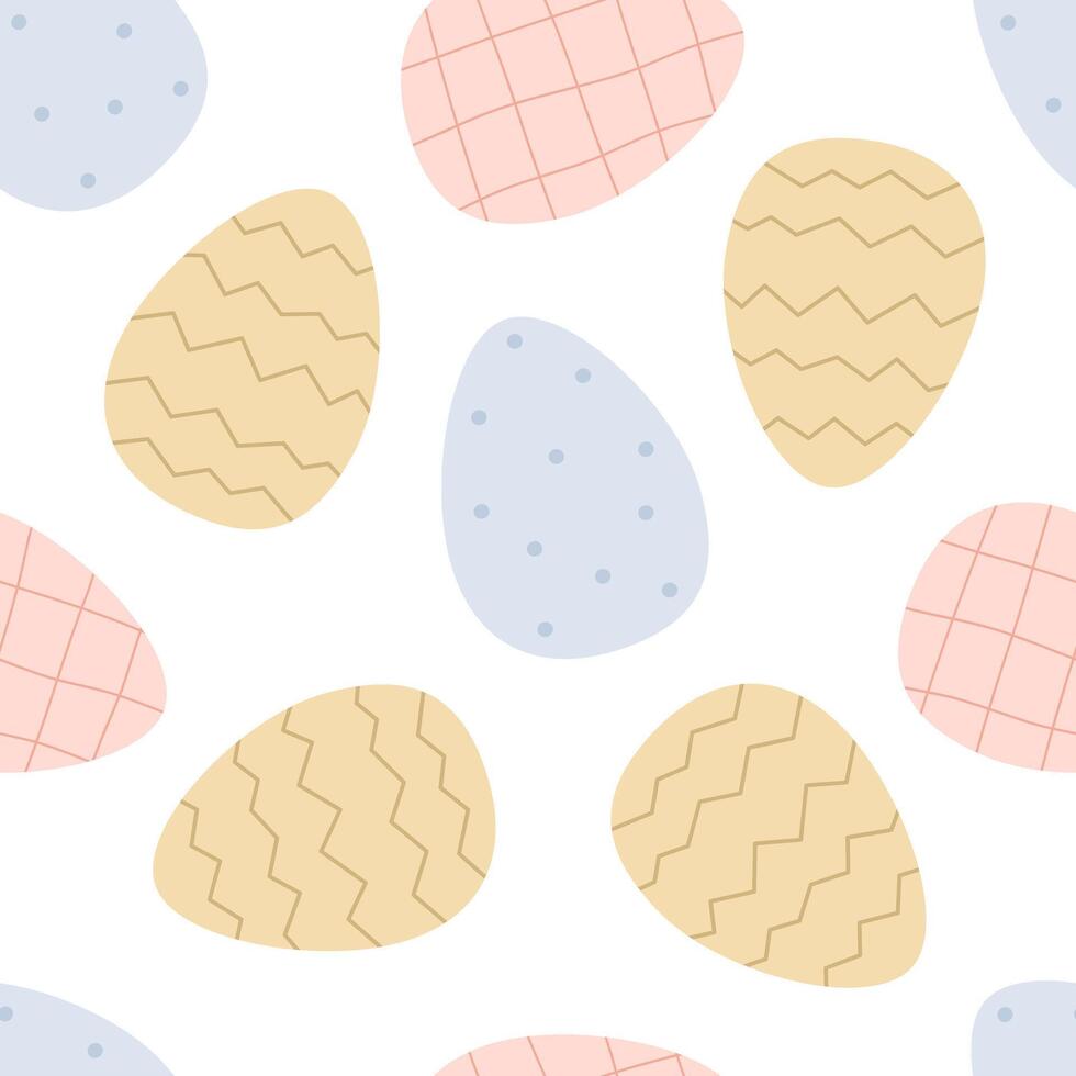Seamless pattern with cartoon eggs. Festive colorful vector for easter. hand drawing. design for fabric, wrapper, print