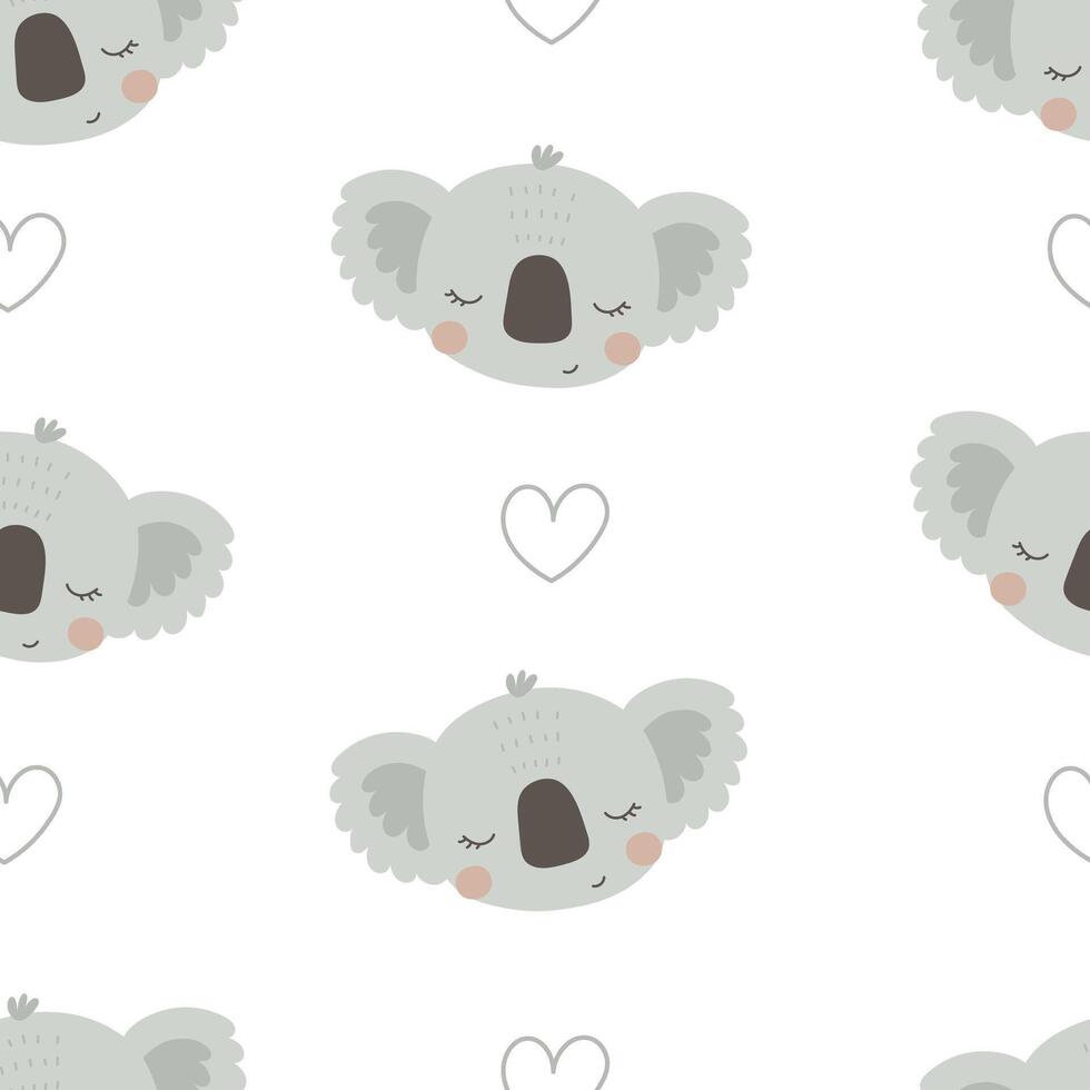 seamless pattern with cartoon koala. colorful vector for kids, flat style. Baby design for fabric, textile, print, wrapper.