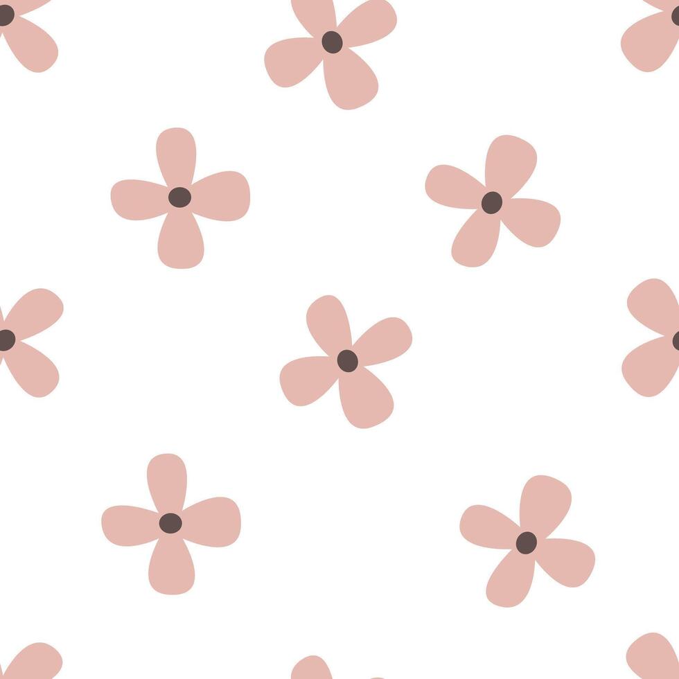 seamless pattern with cartoon flowers. colorful vector, hand drawing. design for fabric, print, textile, wrapper vector